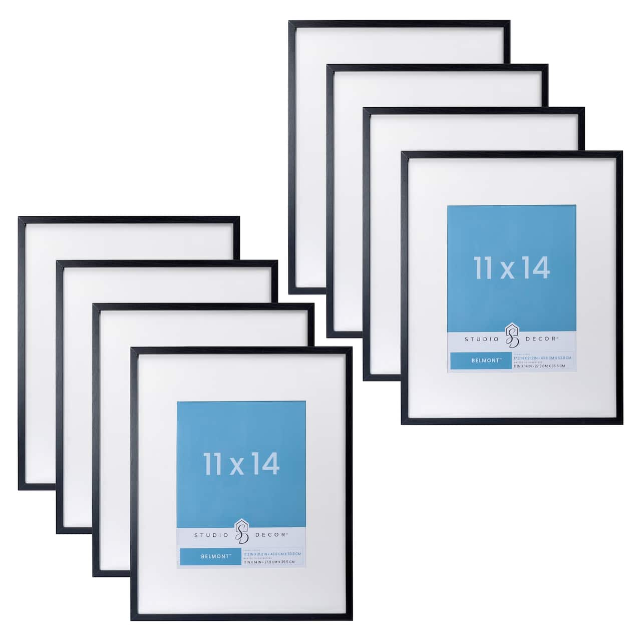 8 Pack: Narrow Belmont Frame with Mat by Studio Décor®